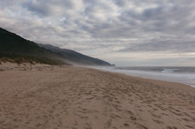 Heaphy Beach with the sun setting