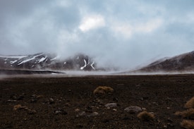 Mist and steam over the crater