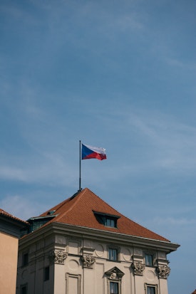 The Czech flag flying