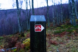A signpost points the way to Craigellachie Summit