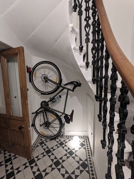 Hanging bike in our hallway