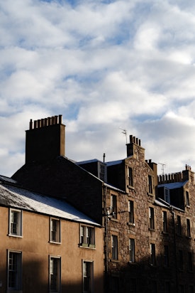 Snowy rooftops in Edinburgh