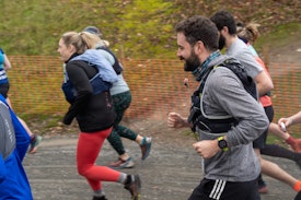 Me, running past the camera at Glentress in a blur of vital physical activity