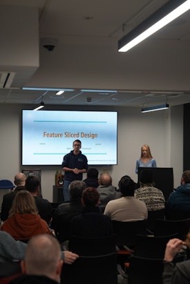 Kristina Volk and Jamie Furlong at GlasgowJS