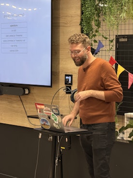 Ryan Biwer speaking on Local First